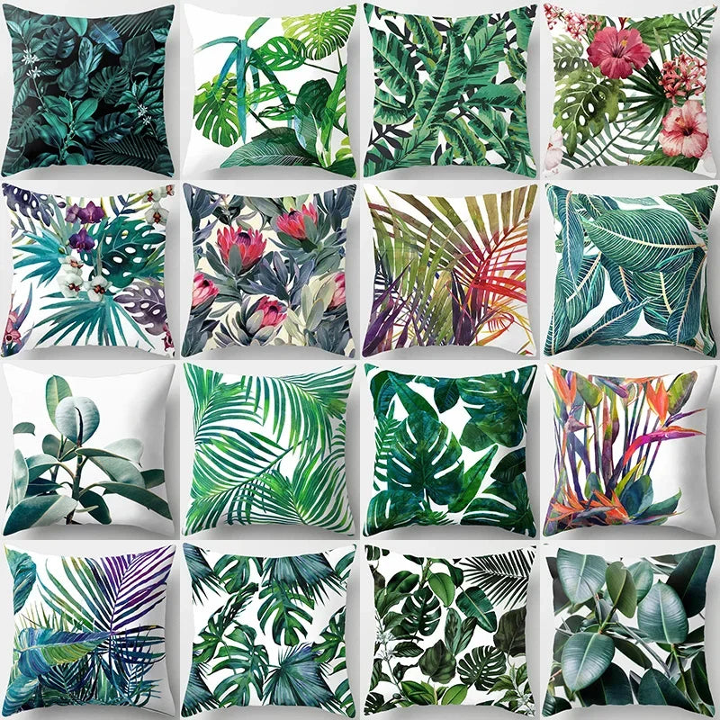 Tropical Leaf Cactus Monstera Cushion Cover: Vibrant, Nature-Inspired Decorative Pillowcase for a Relaxing Atmosphere