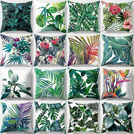 Tropical Leaf Cactus Monstera Cushion Cover: Vibrant, Nature-Inspired Decorative Pillowcase for a Relaxing Atmosphere