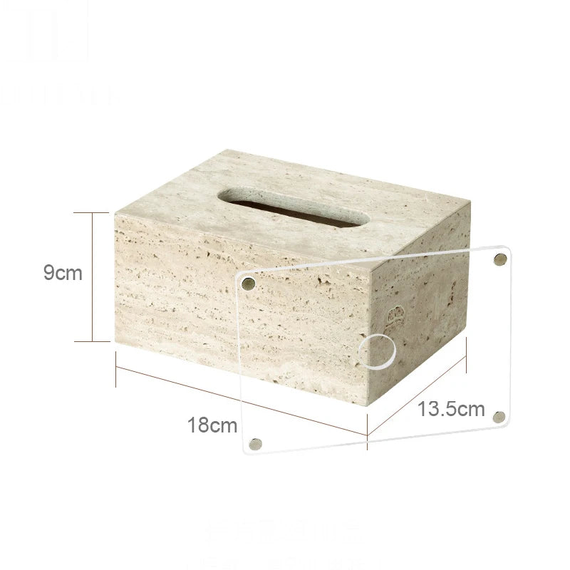 Solid Travertine Marble Bathroom Accessories – Natural Beige Stone Soap Dispenser, Tissue Box, Toilet Brush Holder, Soap Dish, Reed Diffuser & Vanity Tray