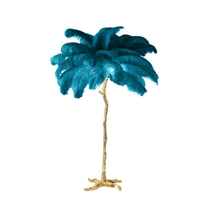 Nordic Light Luxury Ostrich Feather LED Floor Lamp Standing Modern Interior Lighting For Living Room Foyer