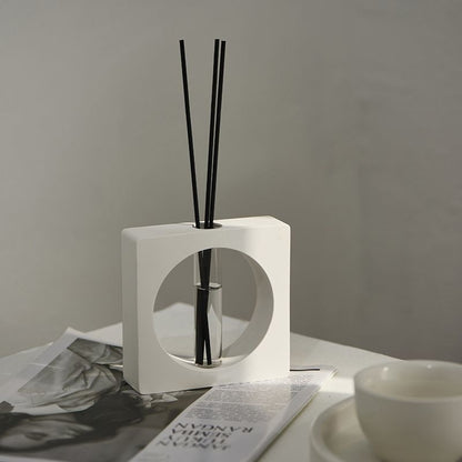 Contemporary Abstract Design Aroma Diffuser Jar With Minimalist Geometric Holder & Essentials Oil Sticks