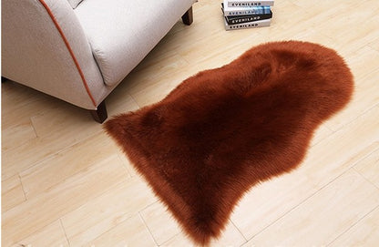 Soft Faux Sheepskin Furry Rug For Bedroom Deep Pile Shaggy Carpet Mat For Living Room Bedroom Cosy Sofa Rug Ideal For Wooden Floors