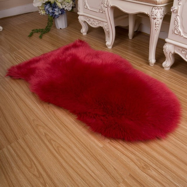 Soft Faux Sheepskin Furry Rug For Bedroom Deep Pile Shaggy Carpet Mat For Living Room Bedroom Cosy Sofa Rug Ideal For Wooden Floors