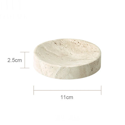 Solid Travertine Marble Bathroom Accessories – Natural Beige Stone Soap Dispenser, Tissue Box, Toilet Brush Holder, Soap Dish, Reed Diffuser & Vanity Tray