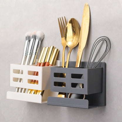 Multifunctional Washbasin Storage Rack – No Drilling Required - Sleek Wall Organizer for Toothbrushes, Razors & Bathroom Supplies