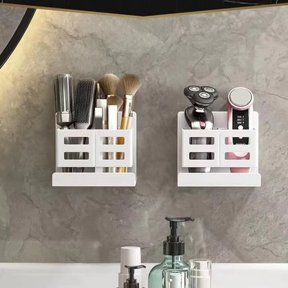 Multifunctional Washbasin Storage Rack – No Drilling Required - Sleek Wall Organizer for Toothbrushes, Razors & Bathroom Supplies