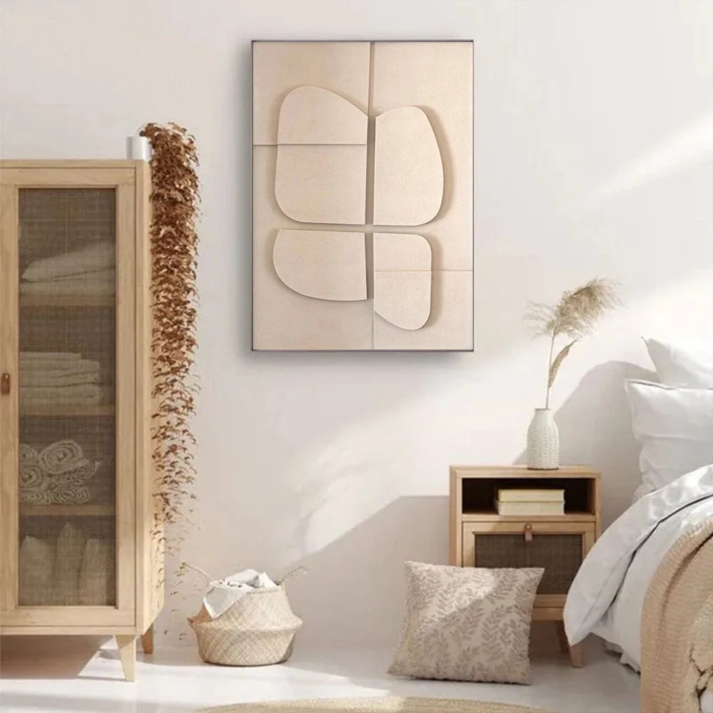 Nordic Geometric 3D Effect Canvas Painting: Elevate Your Space with Abstract Minimalist Aesthetics
