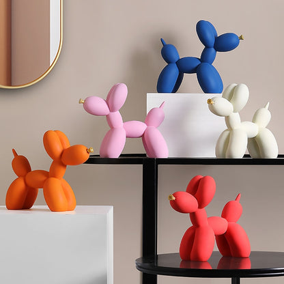 Balloon Dog Sculpture Figurines for Modern Apartment Interior Design Resin Doggy Ornament For Coffee Table Desktop Decoration