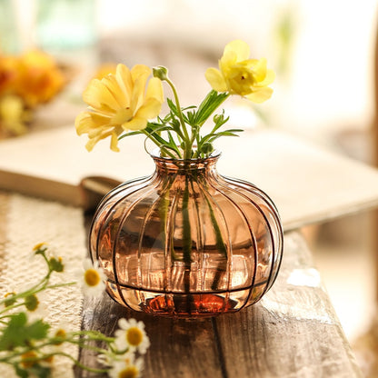 Mini Hydroponics Simple Stained Glass Vase For Simple Flowers or Aromatherapy - A Modern Stylish and Elegant Home Decor Piece