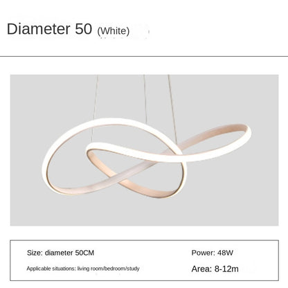 Infinity Loop Contemporary LED Chandelier Light Fitting For Dining Room Living Room New Trends In Modern Living Interior Lighting