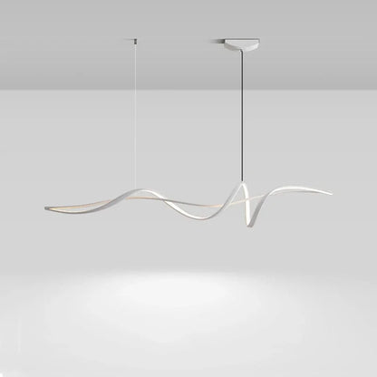 Flowing Ribbon Minimalist Designer Lighting LED Chandelier For Dining Island Aluminum Modern Living Room Kitchen Dining Room Table Decor