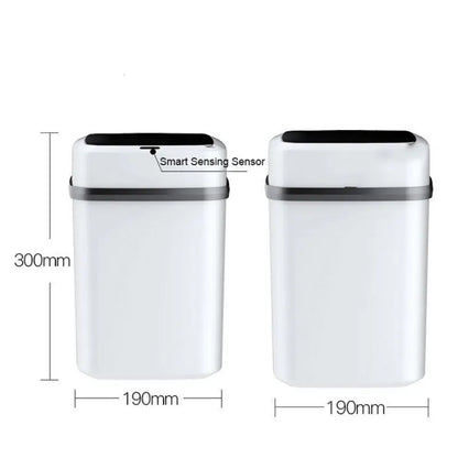  13L Eco-Friendly Kitchen & Bathroom Trash Can with Touch-Free Induction Sensor and Odor Isolation - Waterproof, Mute & Automatic Motion Sensor Trash Bin with Built-In Structure & Trash Bag Fixing Design