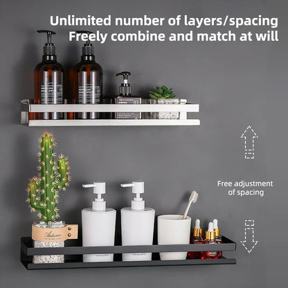 Modern Stainless Steel Bathroom Shelf For Soap Shampoo Cosmetics Shower Shelf Bathroom Storage Rack 4 Sizes In Matt Black Or Brushed Silver
