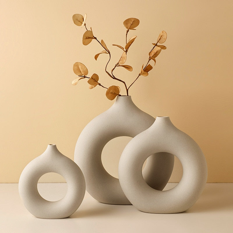 Nordic Ceramic Vase Minimalist Contemporary Scandinavian Design Table Top Home Decoration Accessories