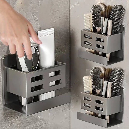 Multifunctional Washbasin Storage Rack – No Drilling Required - Sleek Wall Organizer for Toothbrushes, Razors & Bathroom Supplies