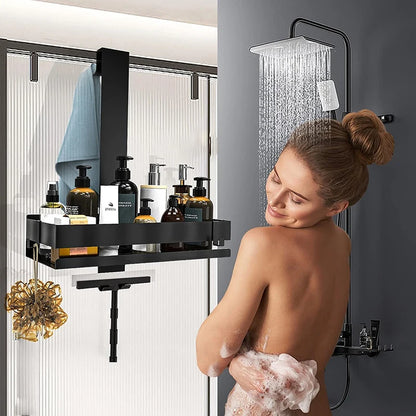 Movable Modular Bathroom Shelving Unit – Steel Shower Organizer No-Drilling Multi-Function Bathroom Storage Racking