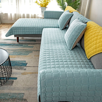 Thick Plush Sofa Cover European Style Universal Sofa Cover Non-Slip Stain Resistant Couch Throw Cover For Sofa Living Room Decor