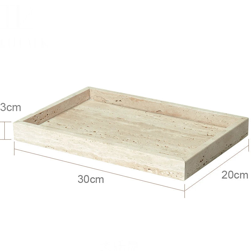 Solid Travertine Marble Bathroom Accessories – Natural Beige Stone Soap Dispenser, Tissue Box, Toilet Brush Holder, Soap Dish, Reed Diffuser & Vanity Tray