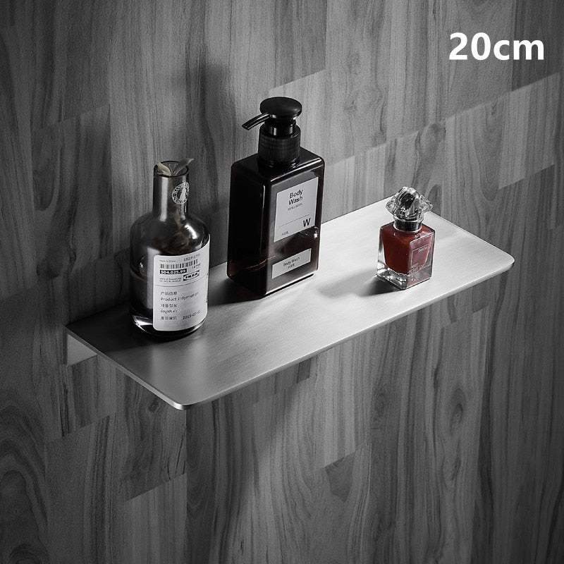 Modern Minimalist Grade 304 Stainless Steel Shelf For Bathroom Kitchen Or Workshop Chromed / Brushed Finish 20/30/40/50CM