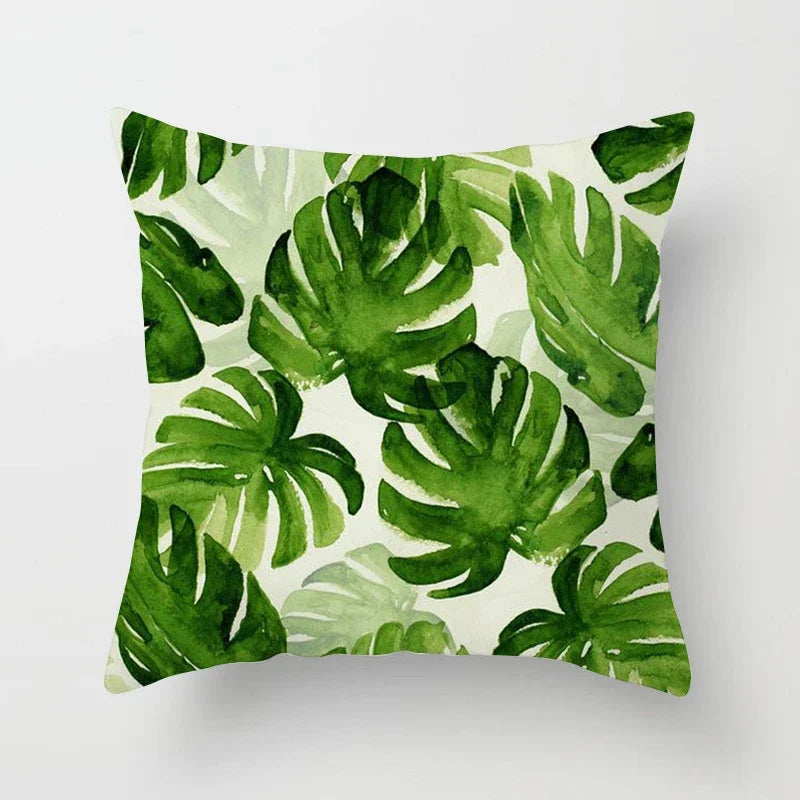 Tropical Leaf Cactus Monstera Cushion Cover: Vibrant, Nature-Inspired Decorative Pillowcase for a Relaxing Atmosphere