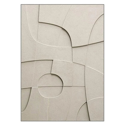 Nordic Geometric 3D Effect Canvas Painting: Elevate Your Space with Abstract Minimalist Aesthetics