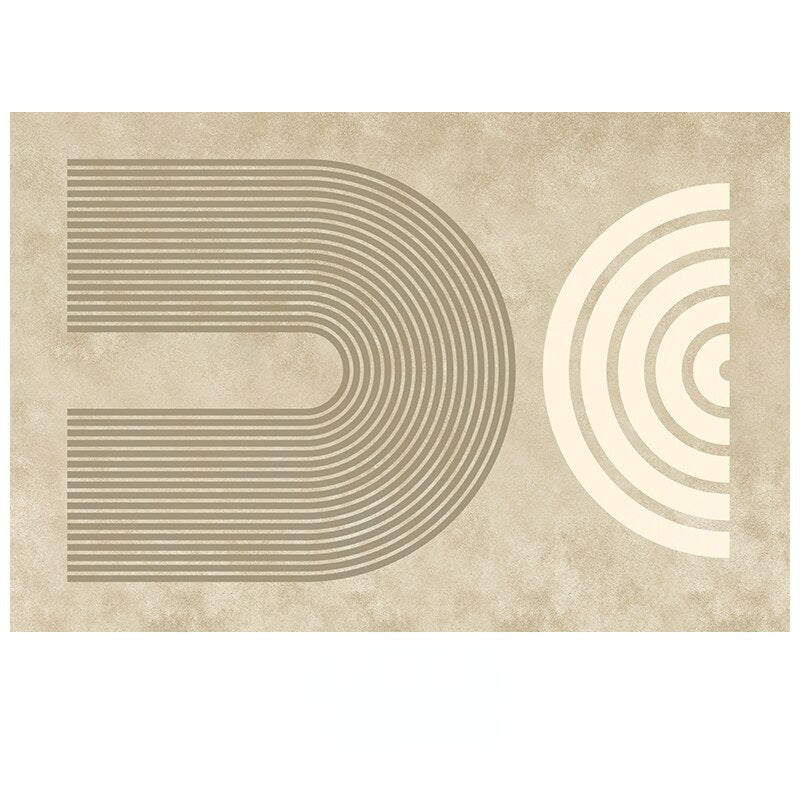 Luxurious Minimalist Beige Nordic Carpet Rug Subtle Patterned Large Area Rug For Living Room Bedroom Contemporary Home Carpeting