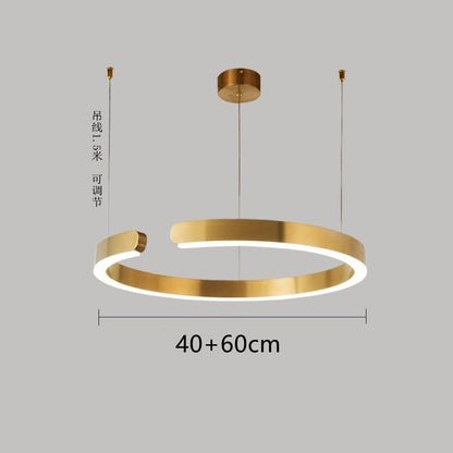 Minimalist Nordic LED Ring Chandelier Suspended Circle Pendant Lights For Living Room Dining Room Contemporary Interior Lighting