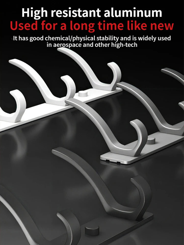 Modern Aluminium Door Hook Rails No Drilling Required - Sleek Metal Wall Hanging Organizer for Clothes, Coats & Accessories
