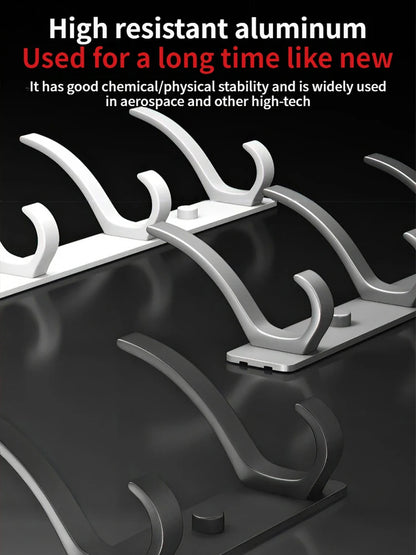 Modern Aluminium Door Hook Rails No Drilling Required - Sleek Metal Wall Hanging Organizer for Clothes, Coats & Accessories