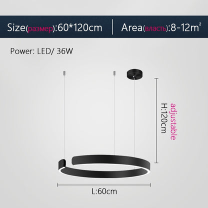 Minimalist Nordic LED Ring Chandelier Suspended Circle Pendant Lights For Living Room Dining Room Contemporary Interior Lighting