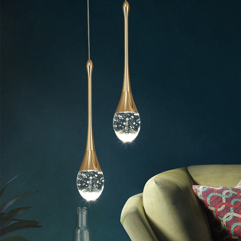 Crystal Teardrop Bubble Pendant Lamp Modern Hanging Light Fittings For Luxury Living Room Dining Room Restaurant Reception Foyer Lighting