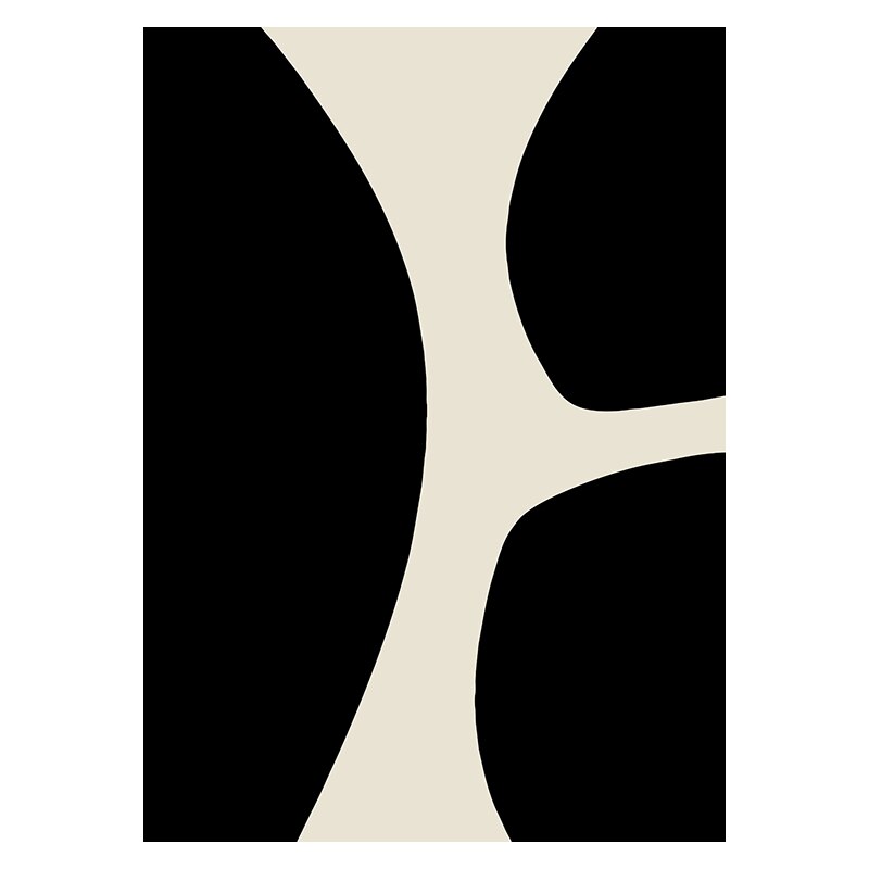 Modern Minimalist Black Beige White Wall Art Fine Art Canvas Prints Abstract Pictures For Living Room Dining Room Bedroom Wall Decor