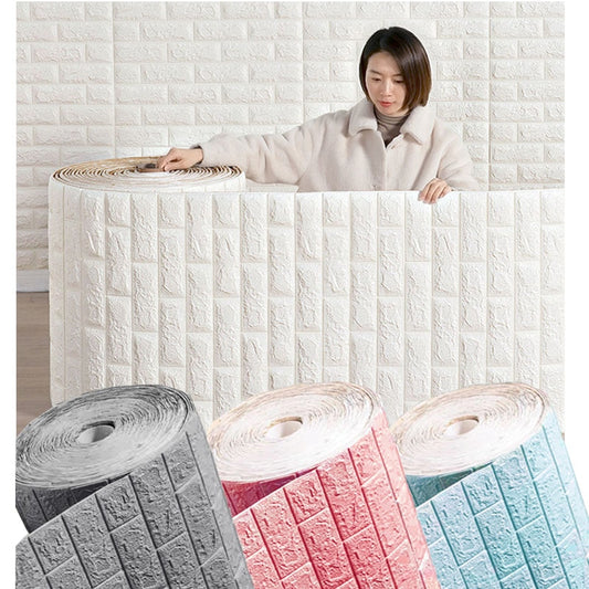 3D Brick Wallpaper Self-Adhesive Wall Covering Brick Wall Style Wall Decor Removable 3M Peel & Stick Wall Paper Rolls For Living Room Home Office Decor