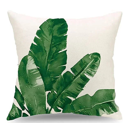 Tropical Green Plant Palm Leaf Pillowcase: Vibrant, Comfortable, and Easy-to-Care-For Home Decor Accessory