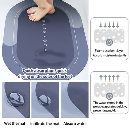 Non-Slip Nappa Skin Rubber Mat for Bathroom Kitchen And Entrance Hall Super Absorbent