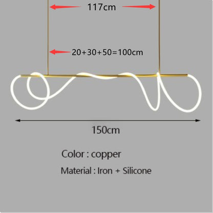 Minimalist LED Tube Lighting Suspension Chandelier Contemporary Lighting Fixture For Living Room Dining Room Modern Interior Lighting