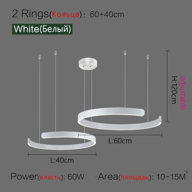 Minimalist Nordic LED Ring Chandelier Suspended Circle Pendant Lights For Living Room Dining Room Contemporary Interior Lighting
