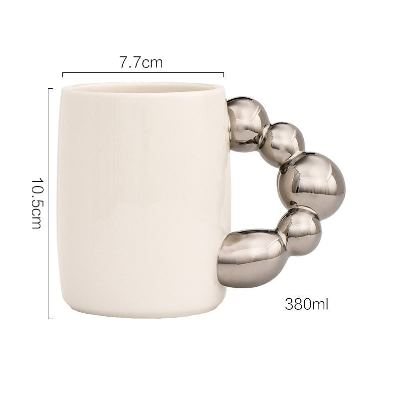Personalized Mug Silver Ceramic Mug Coffee Cup For Drinking Tea In The Afternoon Nordic Style Teacher Gift