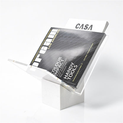 Solid Marble Acrylic Angled Magazine Holder Stand File Organizer Home Tidy For Living Room Designer Accessories For Contemporary Interiors