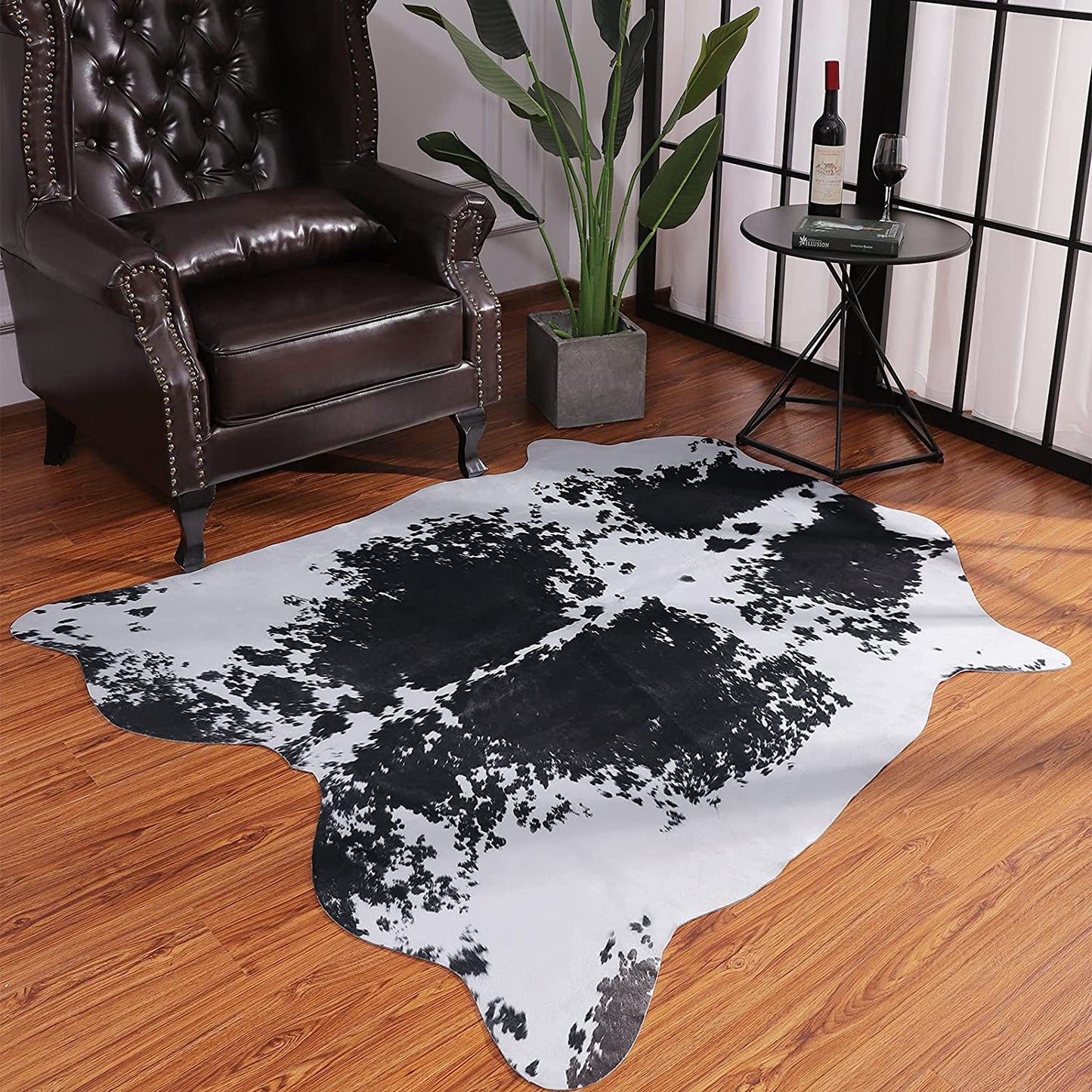 Modern Cowhide Fake Fur Rug For Living Room American Style Coffee Table Carpet Rug - 12 Styles, 3 Sizes