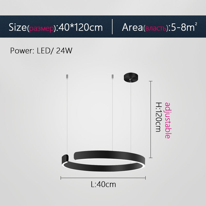 Minimalist Nordic LED Ring Chandelier Suspended Circle Pendant Lights For Living Room Dining Room Contemporary Interior Lighting