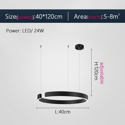 Minimalist Nordic LED Ring Chandelier Suspended Circle Pendant Lights For Living Room Dining Room Contemporary Interior Lighting
