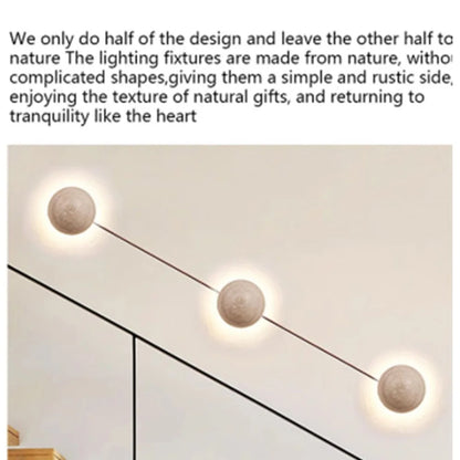 Scandinavian LED Wall Lamp – Textured Stone Design, Soft Glow Accent Wall Light for Bedroom & Living Spaces (90V–260V)