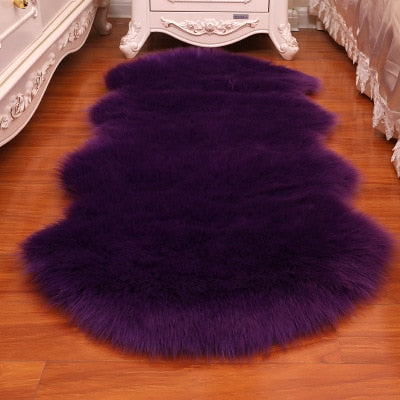 Soft Faux Sheepskin Furry Rug For Bedroom Deep Pile Shaggy Carpet Mat For Living Room Bedroom Cosy Sofa Rug Ideal For Wooden Floors