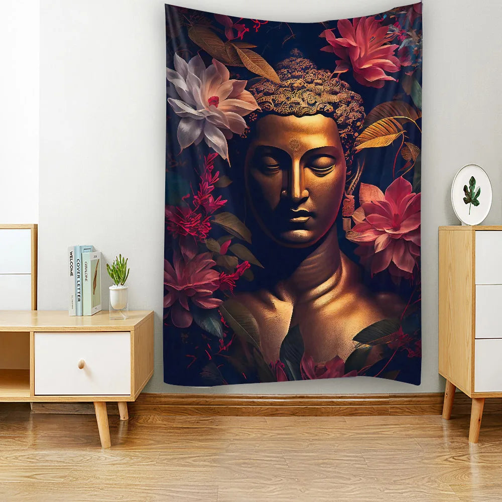 Bohemian Buddha Wall Tapestries High Quality Large Format Hanging Tapestry For Living Room Bedroom Creative Artistic Home Art Decor