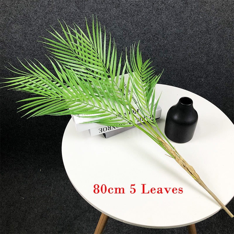 Large Artificial Palm Tree Tropical Plants Plastic Fake Leaves Green Monstera For Home Garden Decor 125cm