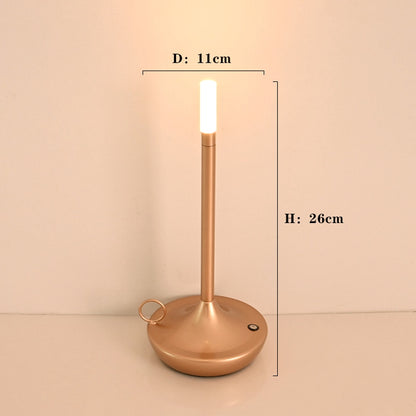 Retro Cordless Candle Stick LED Night Light Rechargeable Portable Desktop Coffee Table Light For Bedside Table