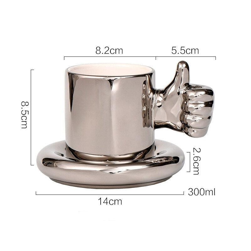 Personalized Mug Silver Ceramic Mug Coffee Cup For Drinking Tea In The Afternoon Nordic Style Teacher Gift