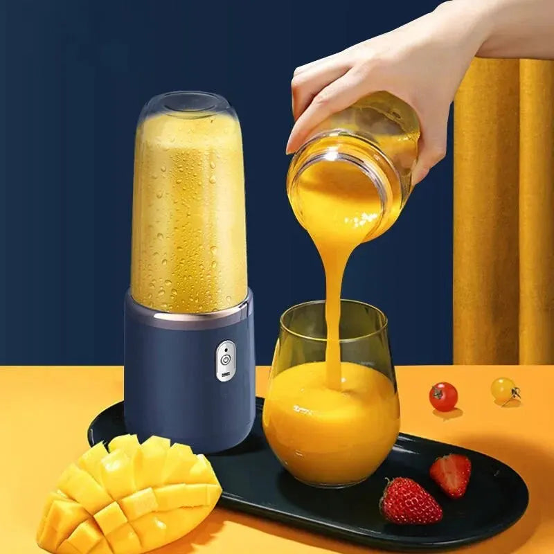 Portable Double-Cup Fruit Juicer: Fresh Juice Anytime, Anywhere! Ideal For Camping + RV's