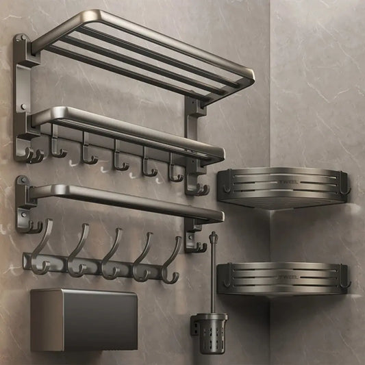 Bi-Fold 24 Inch Towel Rack: Versatile, Rust-Proof, Wall-Mounted Bathroom Storage Solution